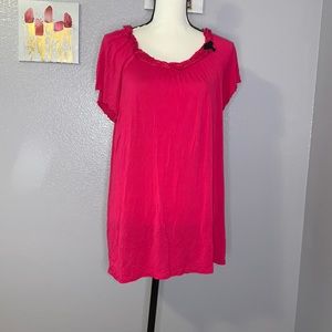 Apt 9 Intimates pink ruffle short sleeve pajama top